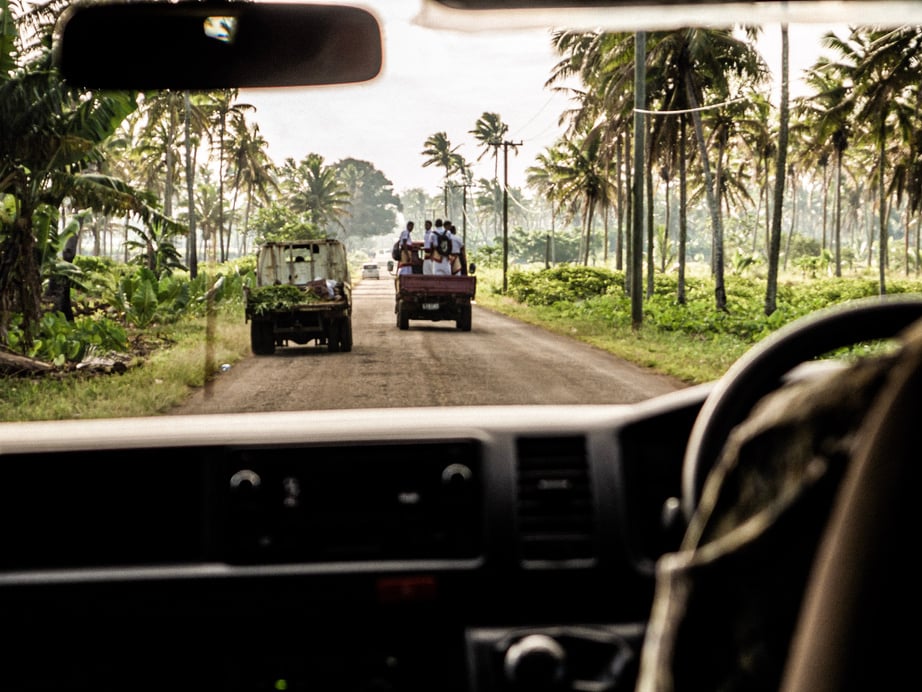 Road Trip on Dirt Road, Tropical Isalnd