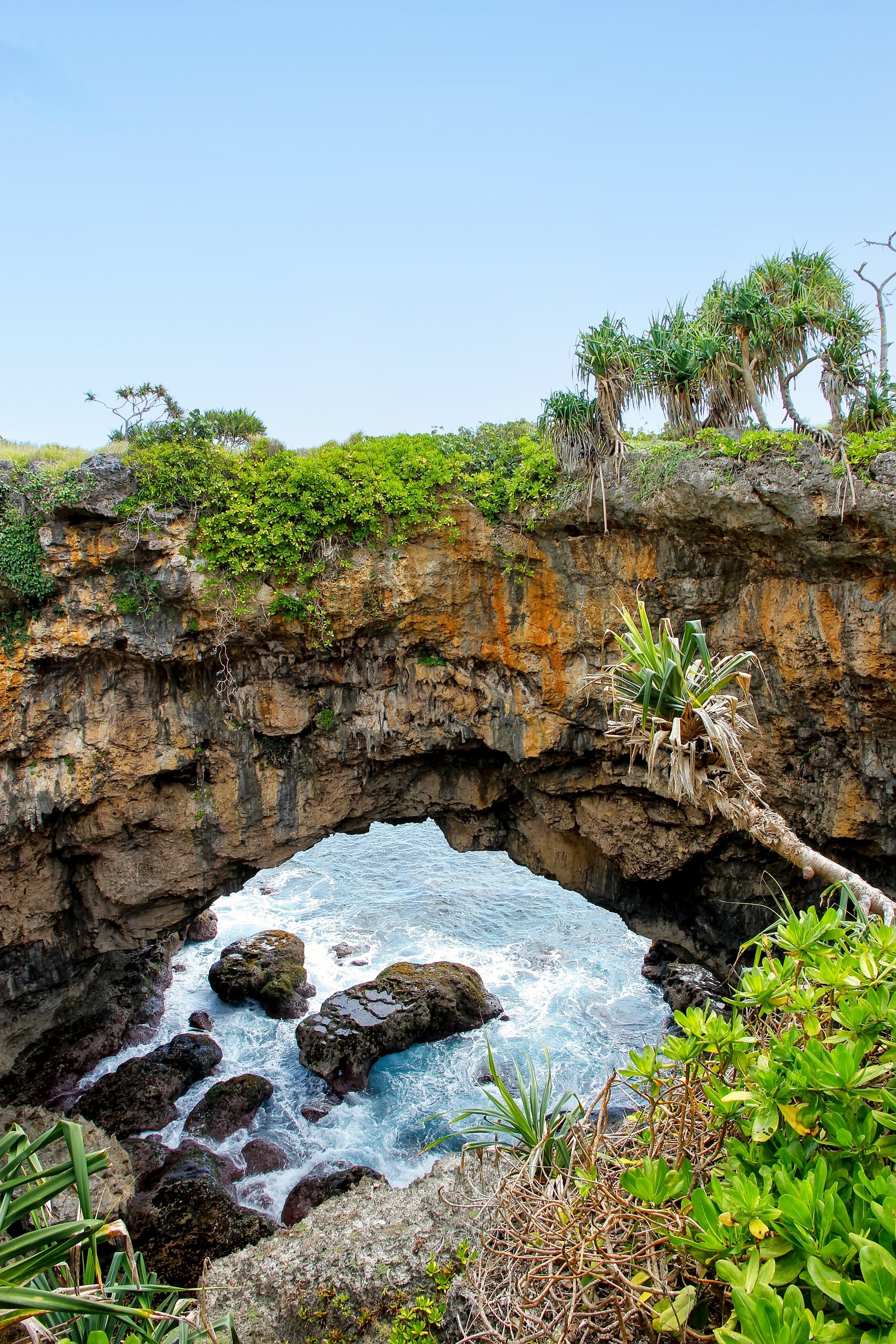 Natural land bridge Hufangalupe on Tongatapu island in Tonga