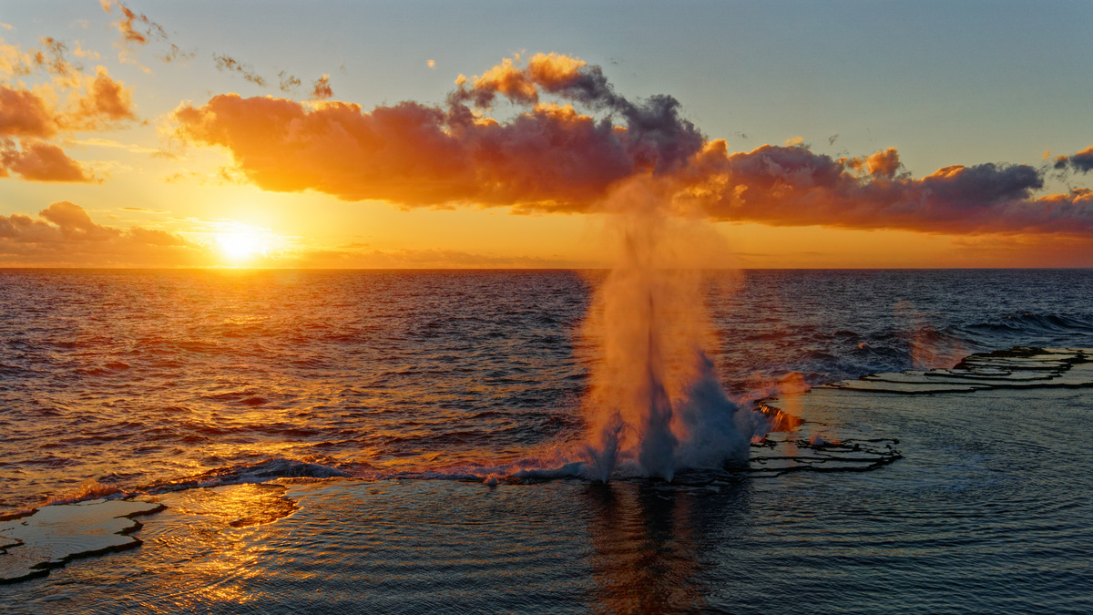 Natural blowholes on the island of Tongatapu, in the Kingdom of Tonga.